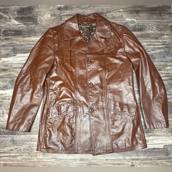 Other - Vintage Leather Jacket - Brown - Men’s - Large - 44 Long